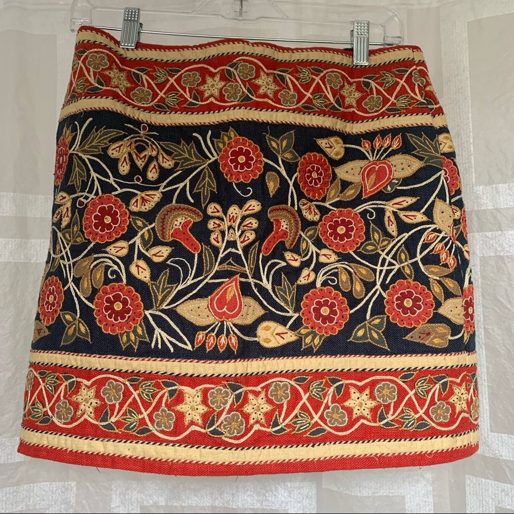 Tory Burch Exquisitely Embroidered Wade Skirt